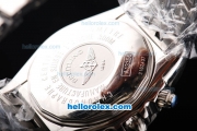 Breitling Chronomat Evolution Original Binding Swiss ETA 7750 Chronograph Movement Black Dial with White Subdials and Stick Hour Marker-SS Strap