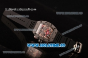 Richard Mille RM 011 Felipe Massa Flyback Chronograph Swiss Valjoux 7750 Automatic Carbon Fiber Case with Skeleton Dial Black Inner Bezel and Rose Gold Markers - 1:1 Original