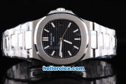 Patek Philippe Geneve Nautilus Automatic SScase with Black Dial and SSband