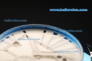 Ulysse Nardin Dual Time Automatic Movement Steel Case with Silver Dial and Blue Rubber Strap