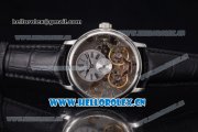 Audemars Piguet Jules Audemars Skeleton Tourbillon Asia ST25 Automatic Steel Case Silver Dial Roman Numeral Markers and Black Leather Strap