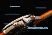 Omega Seamaster Planet Ocean Chronograph Quartz with Black Dial and Orange Leather Strap