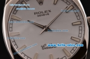 Rolex Cellini Danaos Swiss Quartz Stainless Steel Case with Brown Leather Strap White Dial Stick Markers