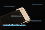 Hublot Big Bang Bezel Swiss Valjoux 7750 Automatic Steel Case with Diamond Bezel and Black Dial-Black Rubber Strap