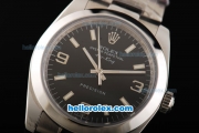 Rolex Air King Automatic Movement Full Steel with Black Dial and White Stick Markers