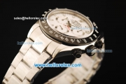 Rolex Daytona Chronograph Swiss Valjoux 7750 Automatic Movement Steel Case with White Dial and Black Bezel-Steel Strap