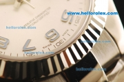 Rolex Datejust II Swiss ETA 2836 Automatic Movement Full Steel with White Dial and Blue Arabic Numerals