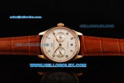 IWC Portuguese Automatic Movement Rose Gold Case with White Dial and Brown Leather Strap