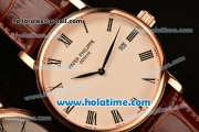 Patek Philippe Calatrava 2813 Automatic Rose Gold Case with Beige Dial and Roman Numeral Markers