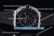 Audemars Piguet Royal Oak Offshore Chrono Miyota OS Quartz Steel Case with Black Dial Black Rubber Strap and Black Subdials (EF)