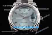 Rolex Day-Date Swiss ETA 2836 Automatic Stainless Steel Case/Bracelet with Blue Dial and Stick Markers (BP)