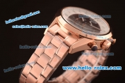 TAG Heuer Mikrograph Quartz Full Rose Gold with Black/White Dial - 7750 Coating