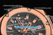 Hublot King Power Chrono Miyota OS20 Quartz Rose Gold Case with Black Dial and Stick Markers