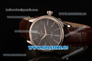 Rolex Cellini Time Asia 2813 Automatic Steel Case with Brown Leather Strap Stick Markers and Black Dial (BP)