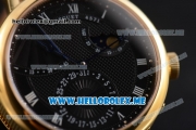 Breguet Classique Power Reserve Sea-Gull ST2153 Automatic Yellow Gold Case with Black Dial and Black Leather Strap Roman Numeral Markers