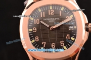 Patek Philippe Aquanaut Swiss ETA 2824 Automatic Rose Gold Case/Strap with Chocolate Dial