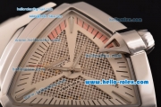 Hamilton Ventura XXL Swiss ETA 2824 Automatic Steel Case with White Rubber Strap and White Skeleton Dial