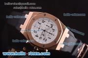 Audemars Piguet Royal Oak Offshore Chronograph Quartz Movement Rose Gold Case with White Dial and Black Marking