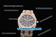 Audemars Piguet Royal Oak 33MM Miyota Quartz Diamonds/Steel Case with Blue Dial Stick Markers and Diamonds Bezel (EF)