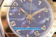 Rolex Daytona Clone Rolex 4130 Automatic Two Tone Case/Bracelet with Blue Dial and Arabic Numeral Markers (EF)