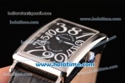 Franck Muller Long Island Asia 2813 Automatic Steel Case with White Arabic Numeral Markers and Black Dial