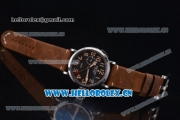 Zenith Pilot Type 20 GMT Asia ST25 Automatic Steel Case with Black Dial Arabic Numeral Markers and Brown Leather Strap