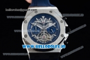 Audemars Piguet Royal Oak Offshore Tourbillon Chronograph Miyota Quartz Movement Steel Case Blue Dial With Stick Markers Blue Rubber Strap