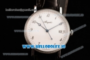 Breguet Classique Japanese Miyota 9015 Automatic Movement Steel White Dial and Arabic Numeral Markers Leather Strap (FF)