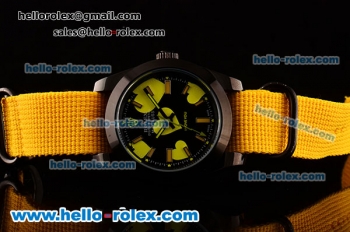 Rolex Milgauss "I lover you" Bamford Editon Yellow Asia 2813 Automatic PVD Case Yellow Nylon Strap with Black Dial Yellow Stick Markers