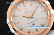 Omega Constellation Swiss Quartz Rose Gold Case White Dial Stick Markers Wall Clock