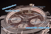 Breitling Chronomat B01 GMT Swiss Valjoux 7750 Automatic Steel Case/Strap with Brown Dial