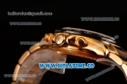 Rolex Daytona Chrono Swiss Valjoux 7750 Automatic Yellow Gold Case/Bracelet with White Dial Ceramic Bezel and Stick Markers (BP)