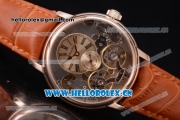 Audemars Piguet Jules Audemars Skeleton Tourbillon Asia ST25 Automatic Rose Gold Case Rose Gold Dial Roman Numeral Markers and Brown Leather Strap