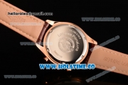 Longines Master Moonphase Miyota OS10 Quartz with Date Rose Gold Case with White Dial Stick Markers and Brown Leather Strap