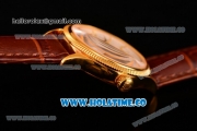 Rolex Cellini Time Asia 2813 Automatic Yellow Gold Case with White Dial Brown Leather Strap and Stick Markers