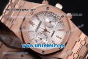 Audemars Piguet Royal Oak Seiko VK64 Quartz Rose Gold Case/Bracelet Silver Dial and Stick Markers (EF)