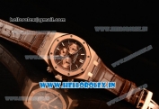 Audemars Piguet Royal Oak Chronograph Swiss Valjoux 7750 Rose Gold Case with Black Leather Strap Brown Dial and Gold Three Subdials 1:1 Original EF