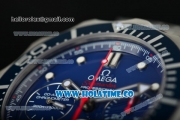 Omega Seamaster Diver 300M Co-Axial Chrono Swiss Valjoux 7753 Automatic Steel Case with Blue Dial White Markers and Blue Inner Bezel - 1:1 Original