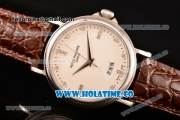 Patek Philippe Calatrava Miyota Quartz Steel Case with White Dial and Diamonds Markers