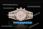Audemars Piaget Royal Oak 41MM Chronograph Steel/Diamonds Case with White Dial and Stick Markers (EF)