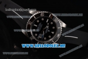 Rolex Submariner Swiss ETA 2836 Automatic Steel Case with Black Dial and Black Rubber Strap Dot Markers