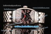 Franck Muller Casablanca Swiss ETA 2836 Automatic Stainless Steel Case with Black Dial and White Arabic Numeral Markers - 1:1 Original