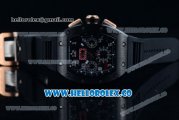 Richard Mille RM 011 Felipe Massa Chronograph Swiss Valjoux 7750 Automatic PVD Rose Gold Case with Black Dial Arabic Numeral Markers and Black Rubber Strap