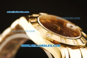 Rolex Datejust Automatic Movement Full Gold with Brown Dial and Diamond Bezel-ETA Coating Case