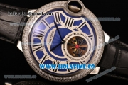 Cartier Ballon Bleu De Tourbillon Asia Automatic Steel Case with Blue Dial and Roman Numeral Markers - Diamonds Bezel