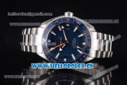 Omega Seamaster Planet Ocean 600m Co-axial GMT Clone Omega 8900 Automatic Stainless Steel Case/Bracelet with Blue Dial (KW)