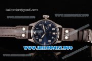 IWC Big Pilot Real PR IW500908 "Le Petit Prince" Clone IWC 52010 Automatic Steel Case with Blue Dial Number Markers and Grey Leather Strap - 1:1 Best Edition (ZF)