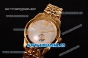 Vacheron Constantin Patrimony Tourbillon Miyota 9015 Automatic Full Yellow Gold with White Dial and Stick Markers (YR)