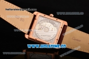 Cartier Tank MC Miyota 9015 Automatic Rose Gold Case with White Dial Roman Numeral Markers and Diamonds Bezel - 1:1 Original