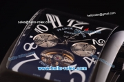 Franck Muller Long Island Tourbillon Automatic Movement PVD Case with Black Dial and White Numeral Markers